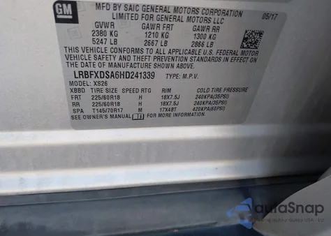 2017 Buick Envision Essence from USA, damaged, VIN LRBFXDSA6HD241339